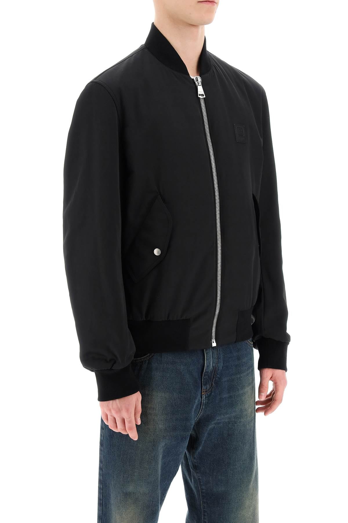 Balmain Balmain nylon bomber jacket with logo print