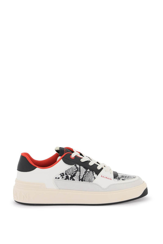 Balmain Balmain b-court flip sneakers in python-effect leather