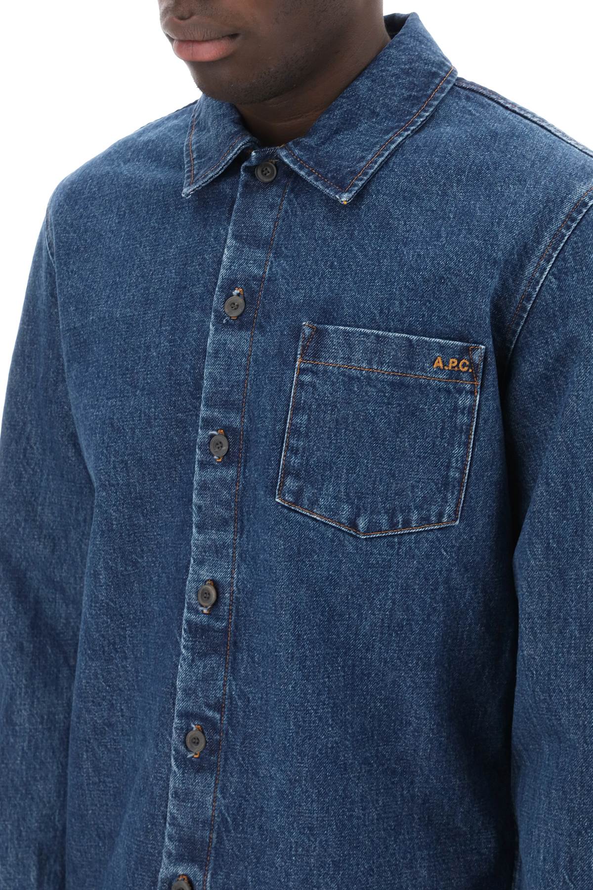 A.P.C. A.p.c. vittorio brodée poitrine denim overshirt