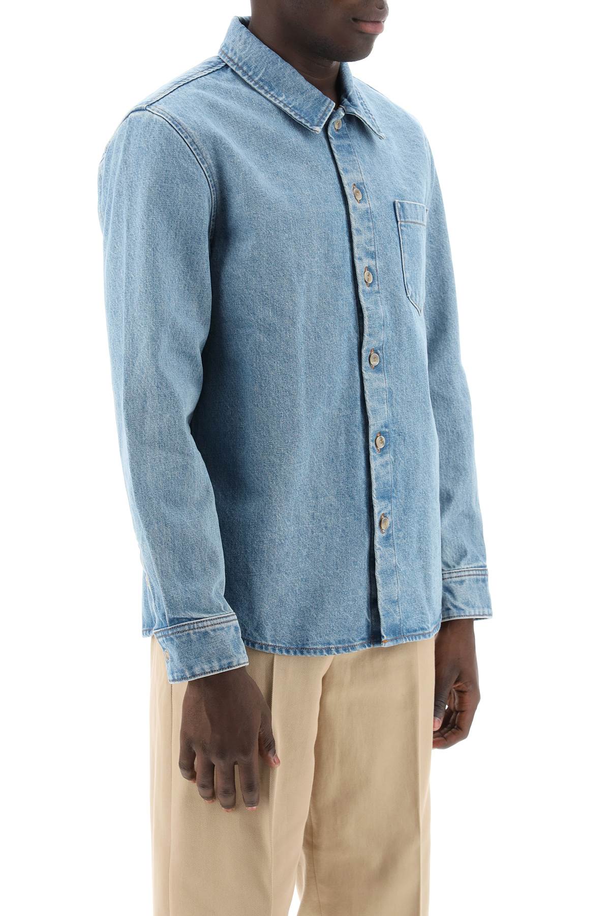 A.P.C. A.p.c. vittorio brodée poitrine denim overshirt