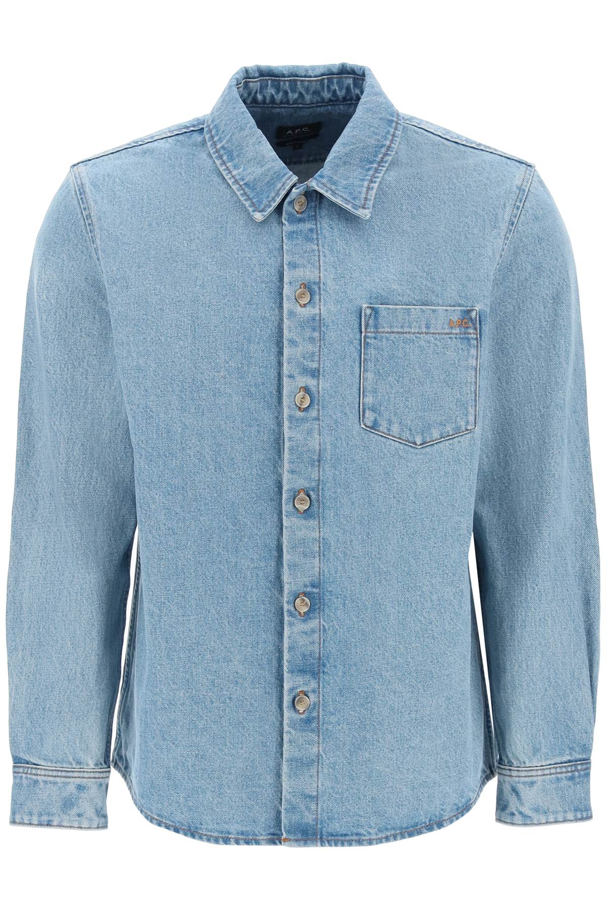 A.P.C. A.p.c. vittorio brodée poitrine denim overshirt