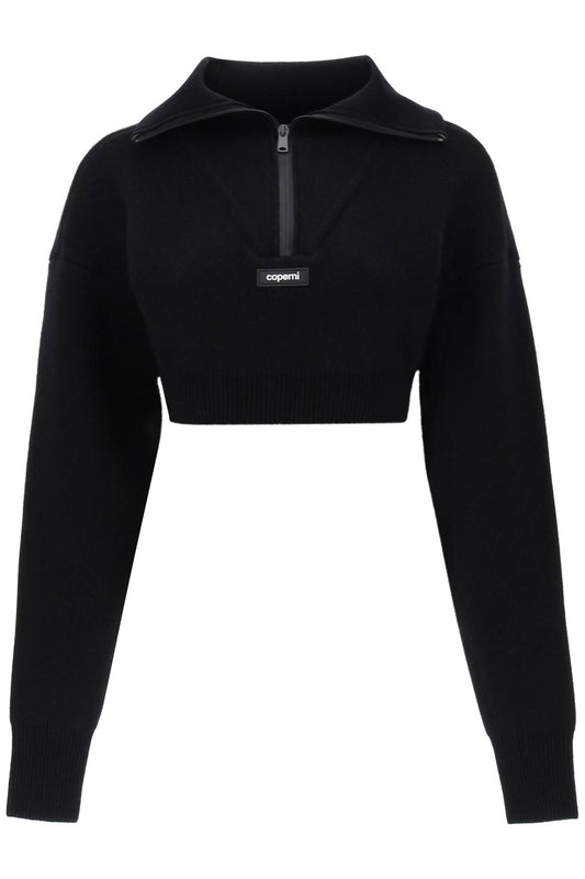 Coperni Coperni half zip cropped boxy wool sweater