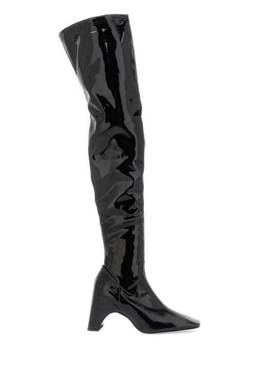 Coperni Coperni stretch patent faux leather cuissardes boots