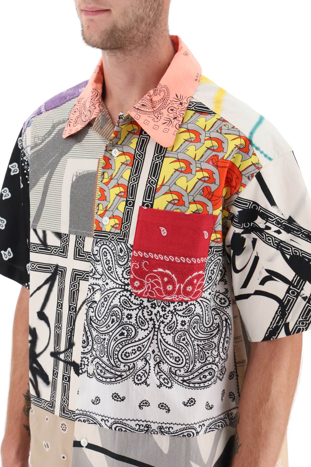 Children Of The Discordance Children of the discordance short-sleeved patchwork shirt