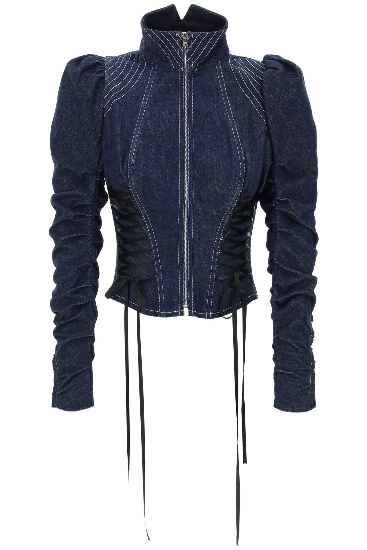 Dilara findikoglu denim corset-style jacket with