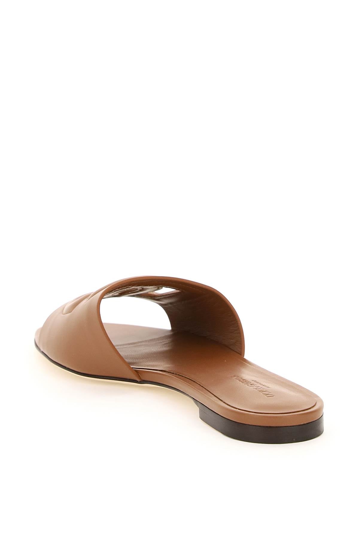 Dolce & Gabbana Dolce & gabbana leather slides with cut-out logo