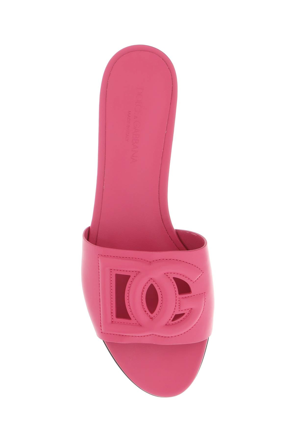 Dolce & Gabbana Dolce & gabbana leather slides with cut-out logo