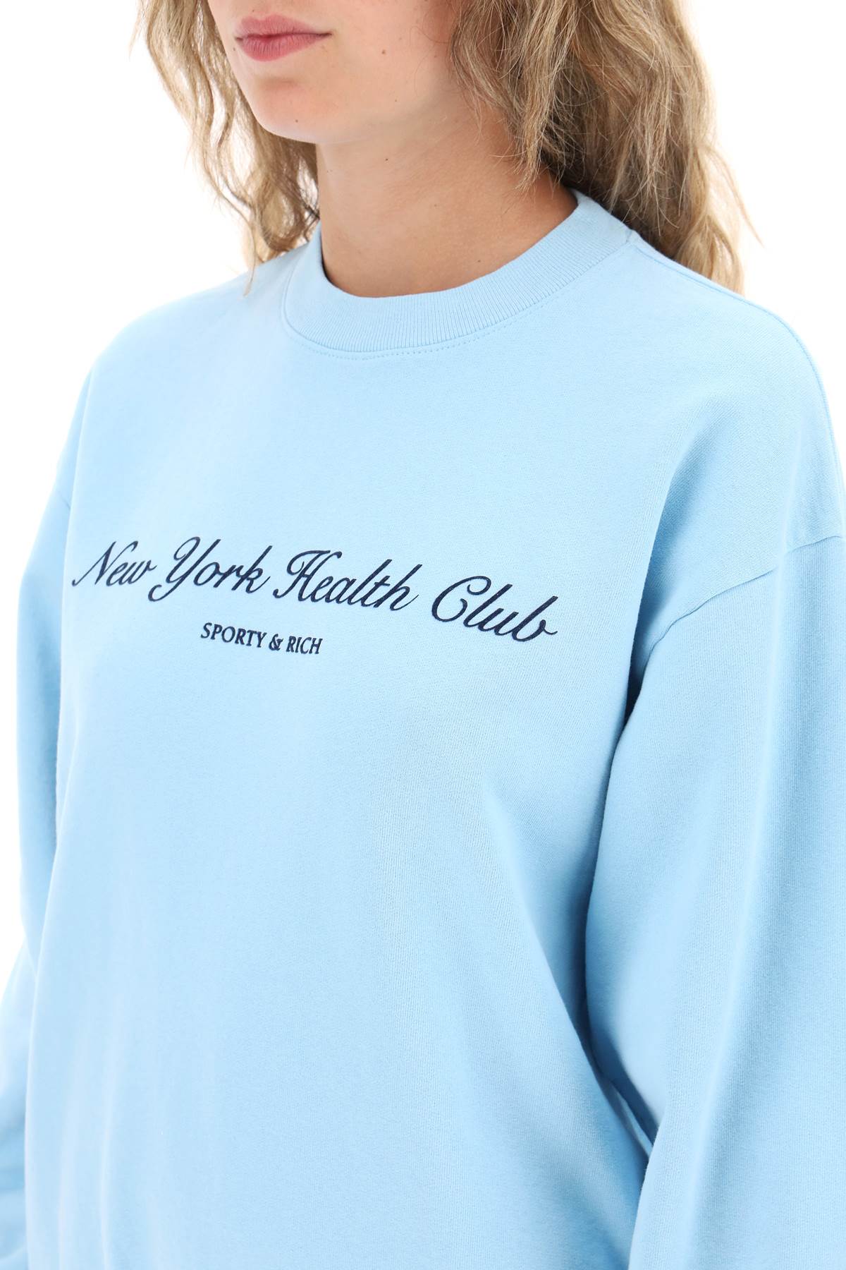 Sporty & Rich Sporty rich 'ny health club' flocked sweatshirt