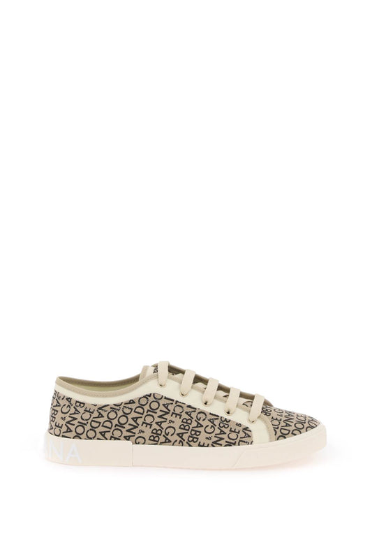 Dolce & Gabbana Dolce & gabbana portofino vintage printed canvas sneakers