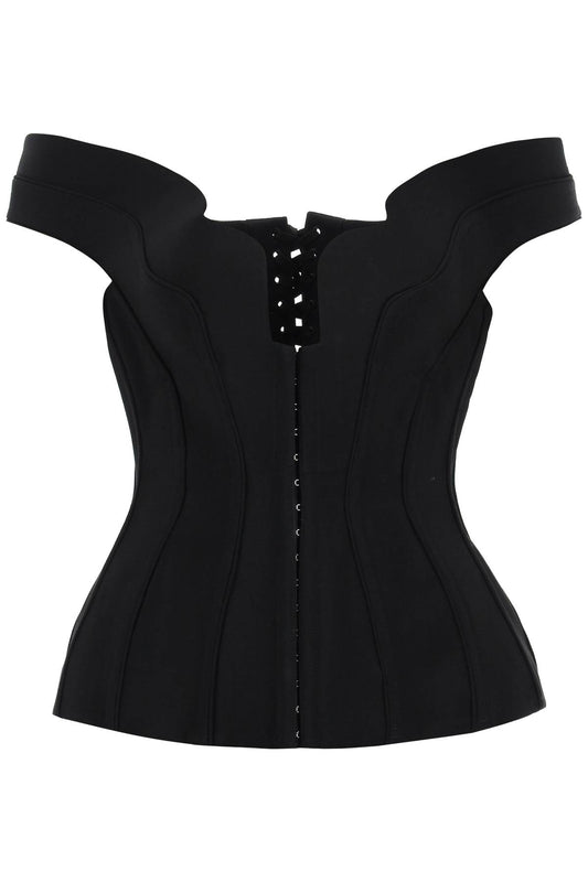 Mugler Mugler off-shoulder corset top