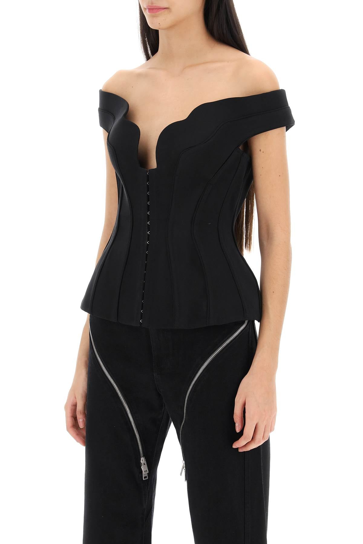 Mugler Mugler off-shoulder corset top