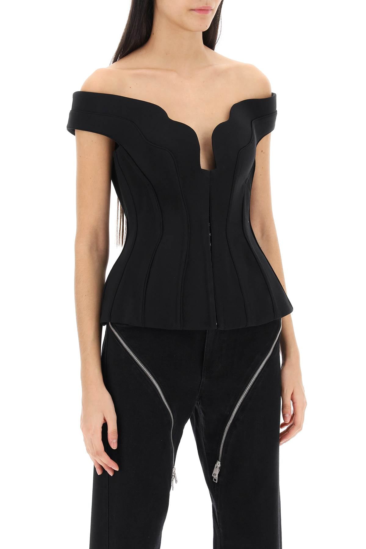 Mugler Mugler off-shoulder corset top