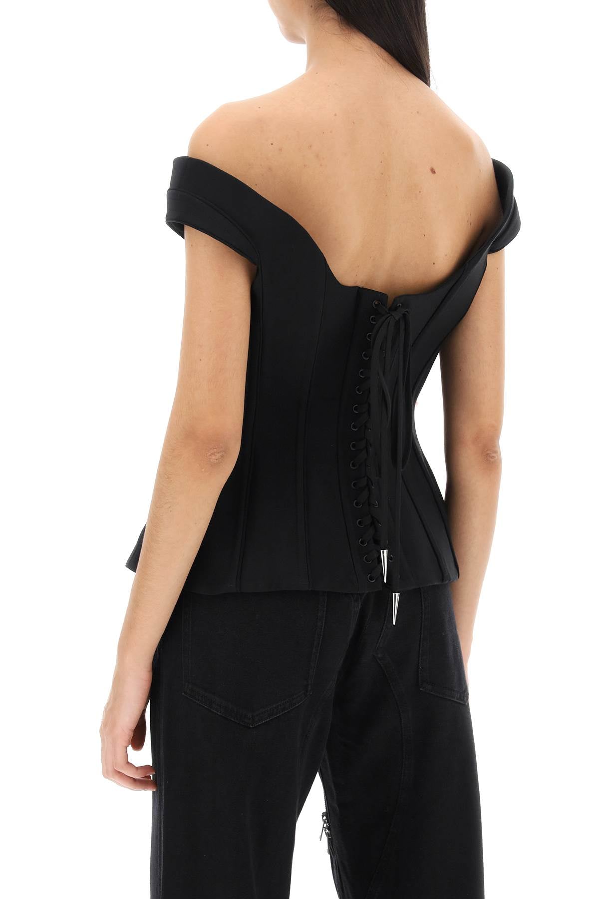 Mugler Mugler off-shoulder corset top