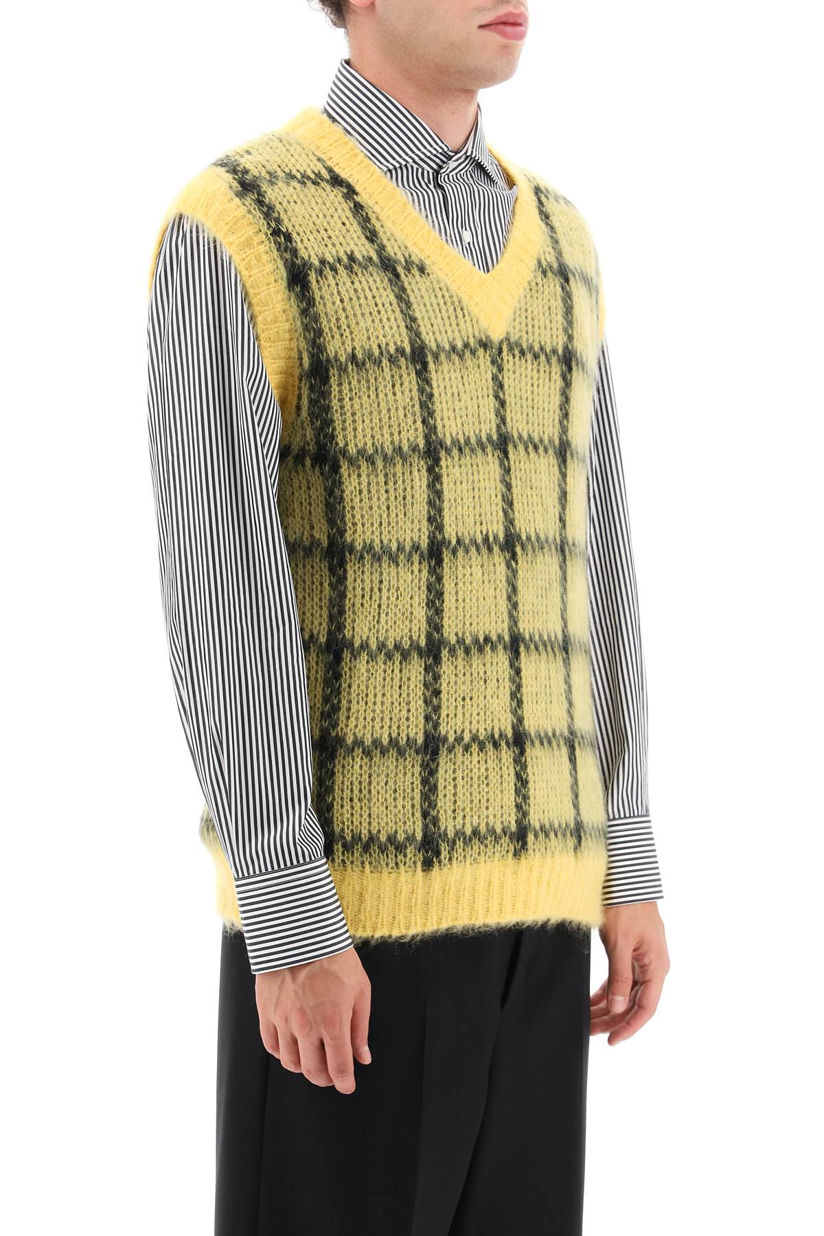 Marni Marni brushed-mohair vest with check motif