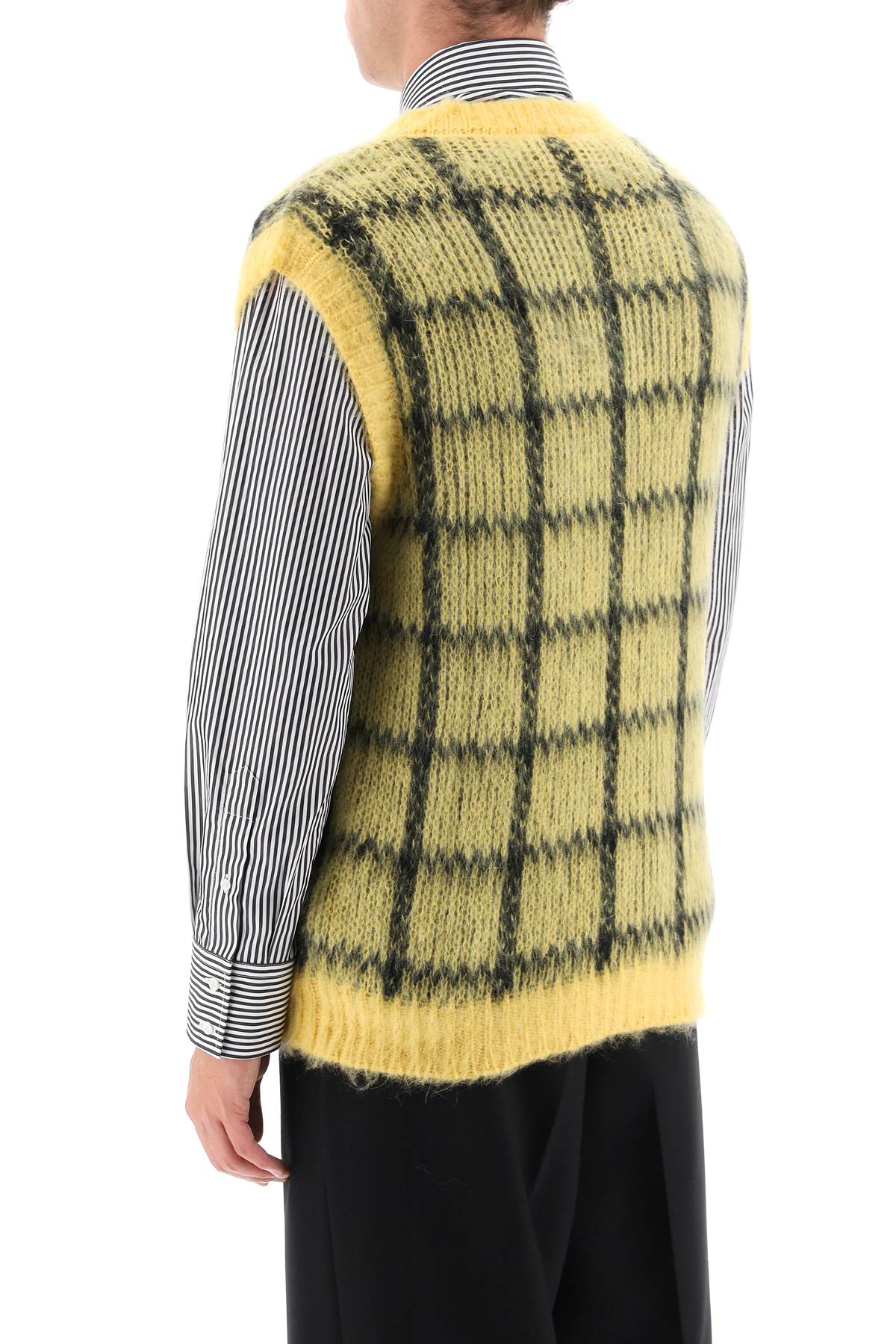 Marni Marni brushed-mohair vest with check motif