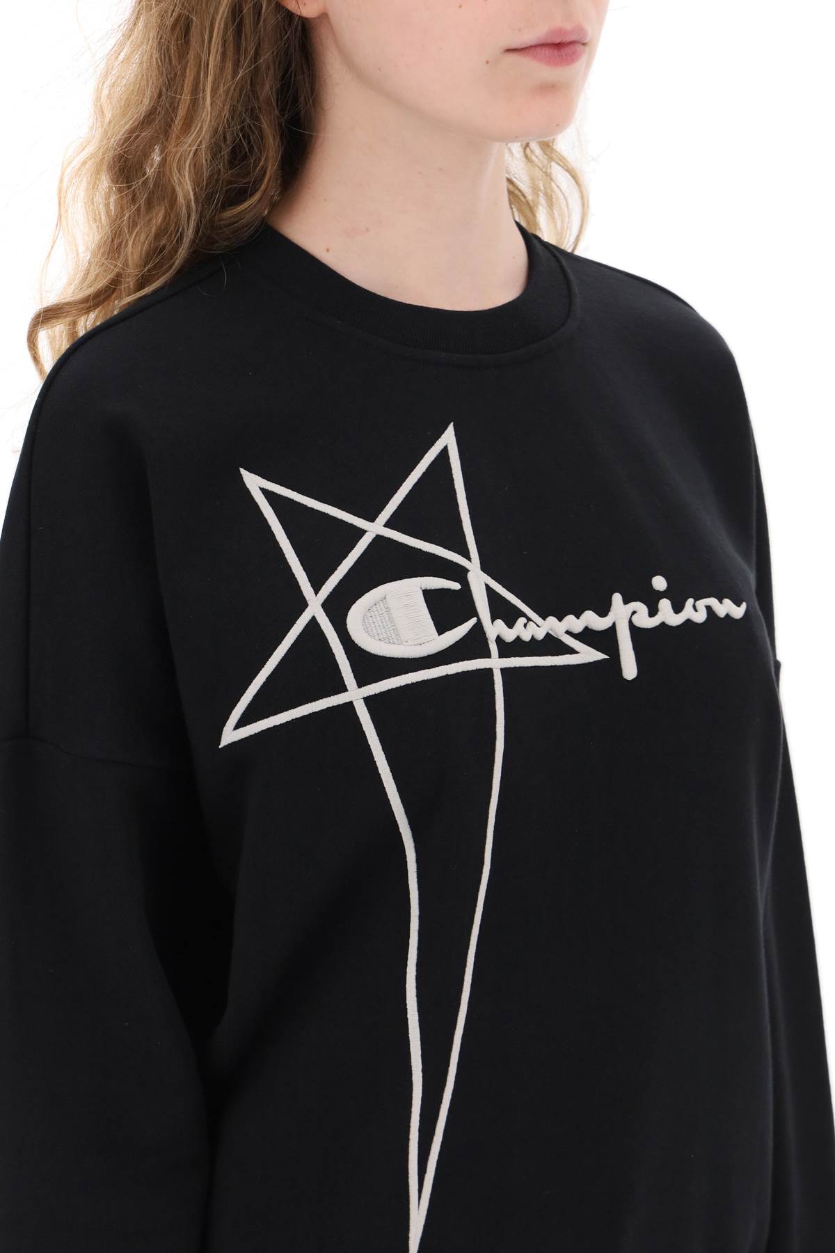 Rick Owens Rick owens 'champion x rick owens' crew-neck sweatshirt with logo embroidery