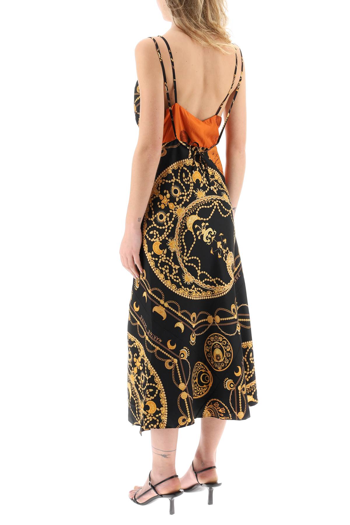 Marine Serre Marine serre printed silk midi dress