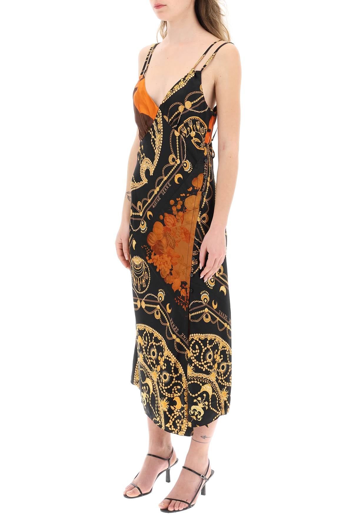 Marine Serre Marine serre printed silk midi dress