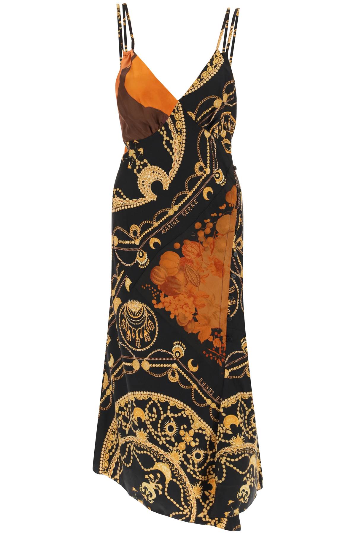 Marine Serre Marine serre printed silk midi dress