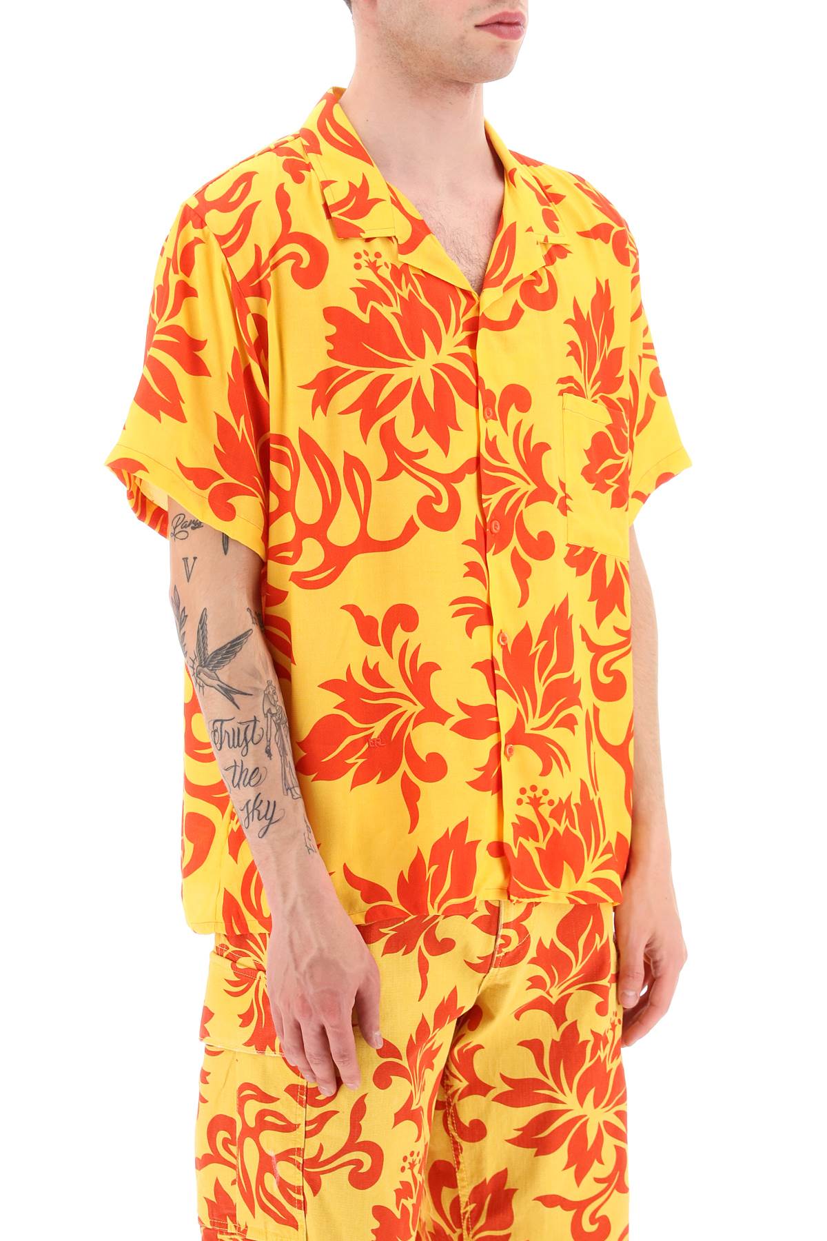 Erl Erl printed viscose bowling shirt