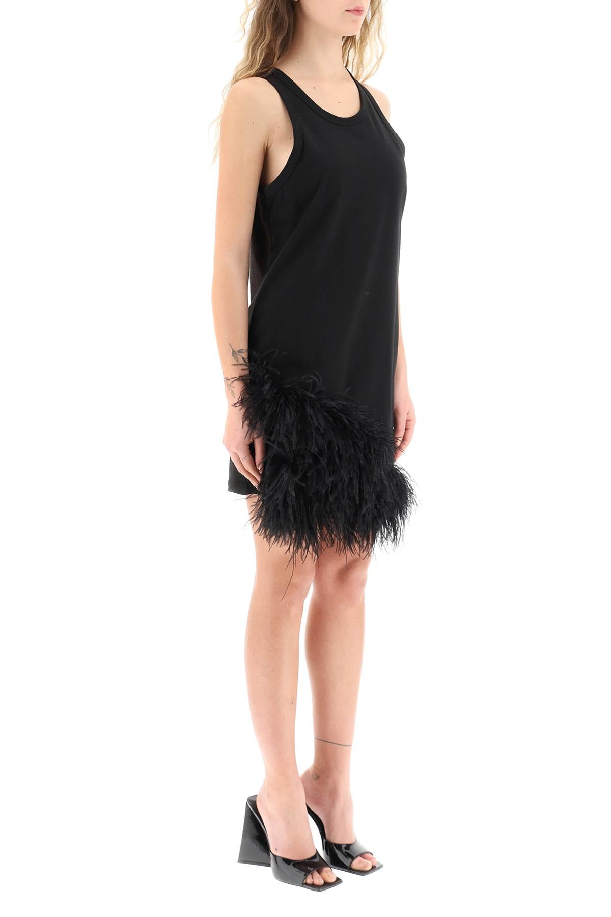 N.21 N.21 jersey mini dress with feathers