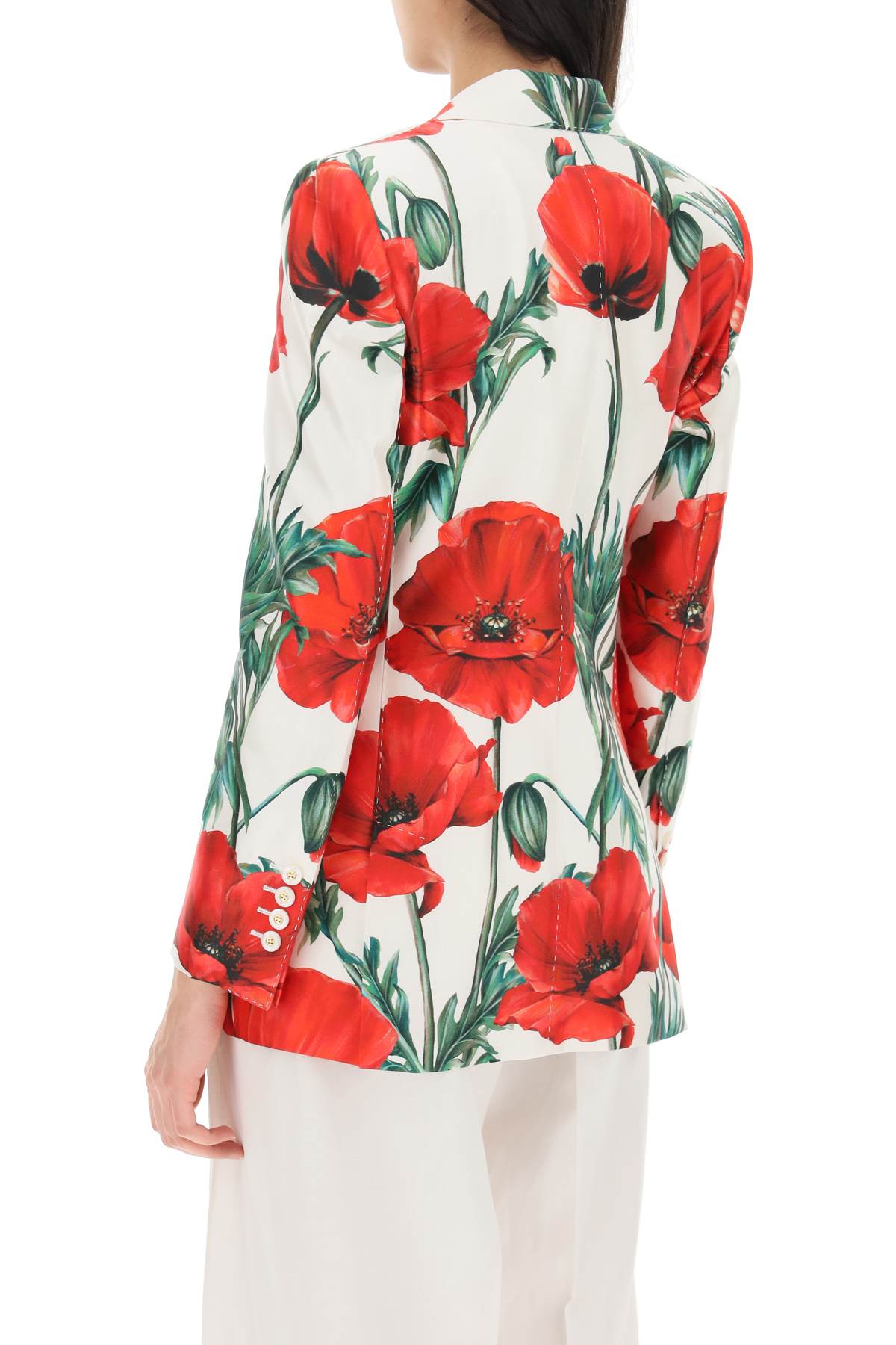 Dolce & Gabbana Dolce & gabbana poppy print shantung turlington jacket