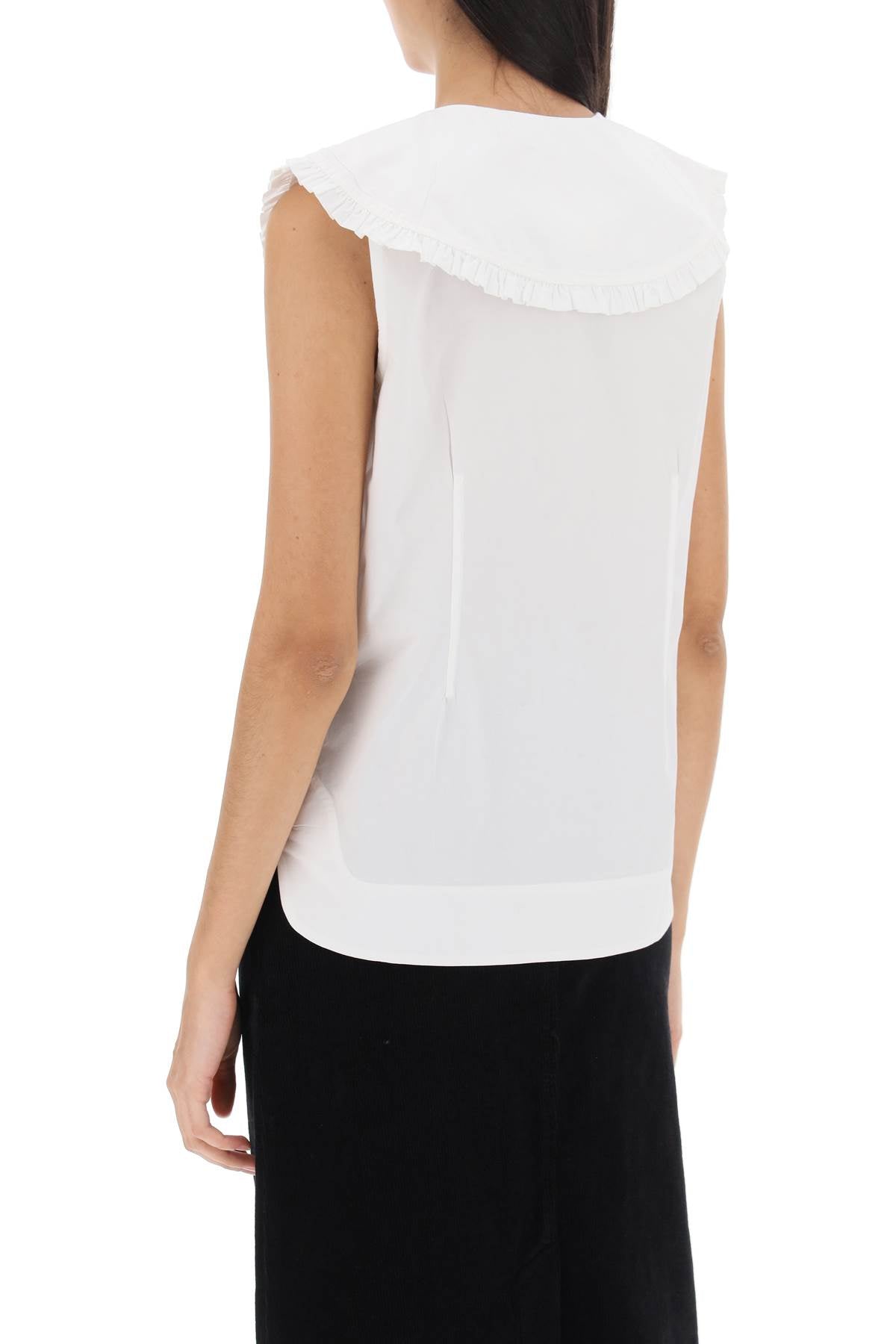 Ganni Ganni sleeveless shirt with maxi collar