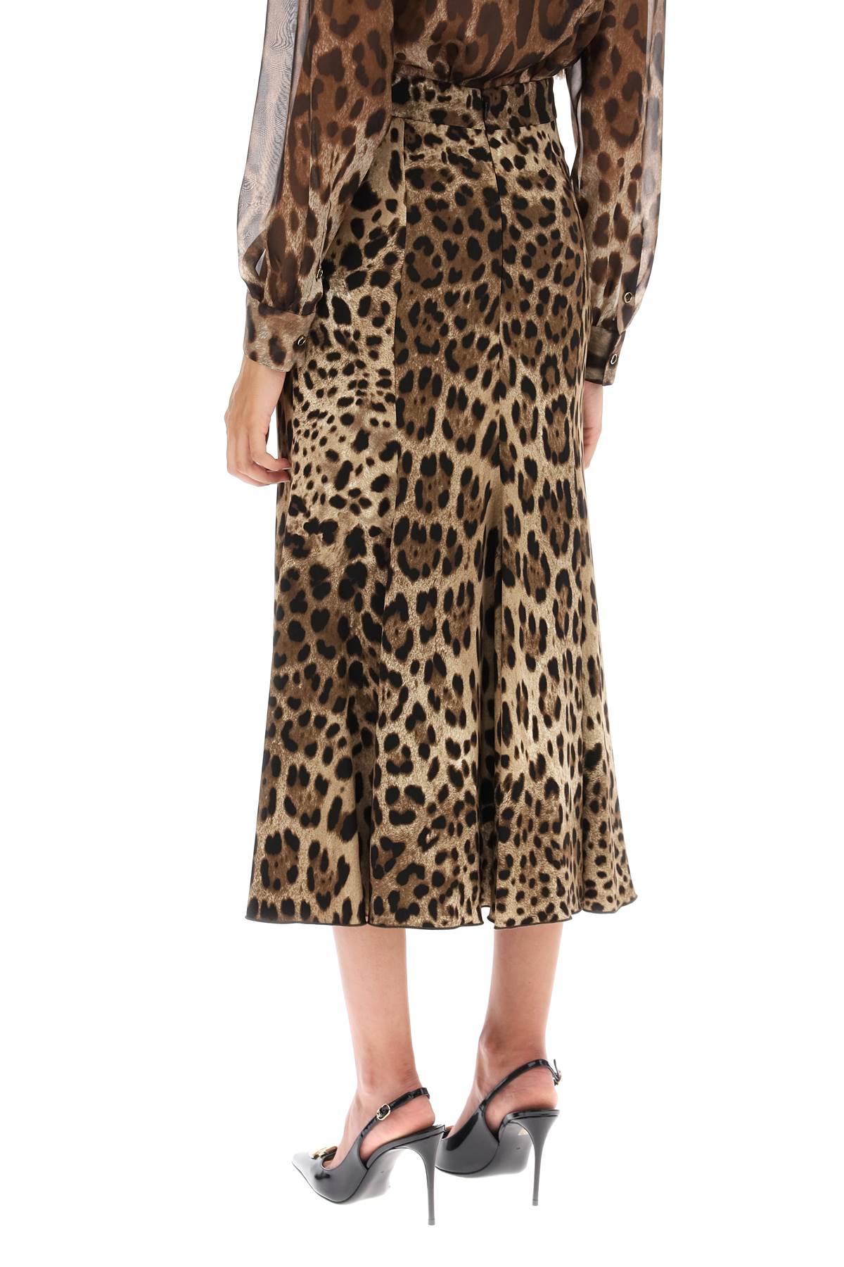 Dolce & Gabbana Dolce & gabbana leopard print jersey midi skirt