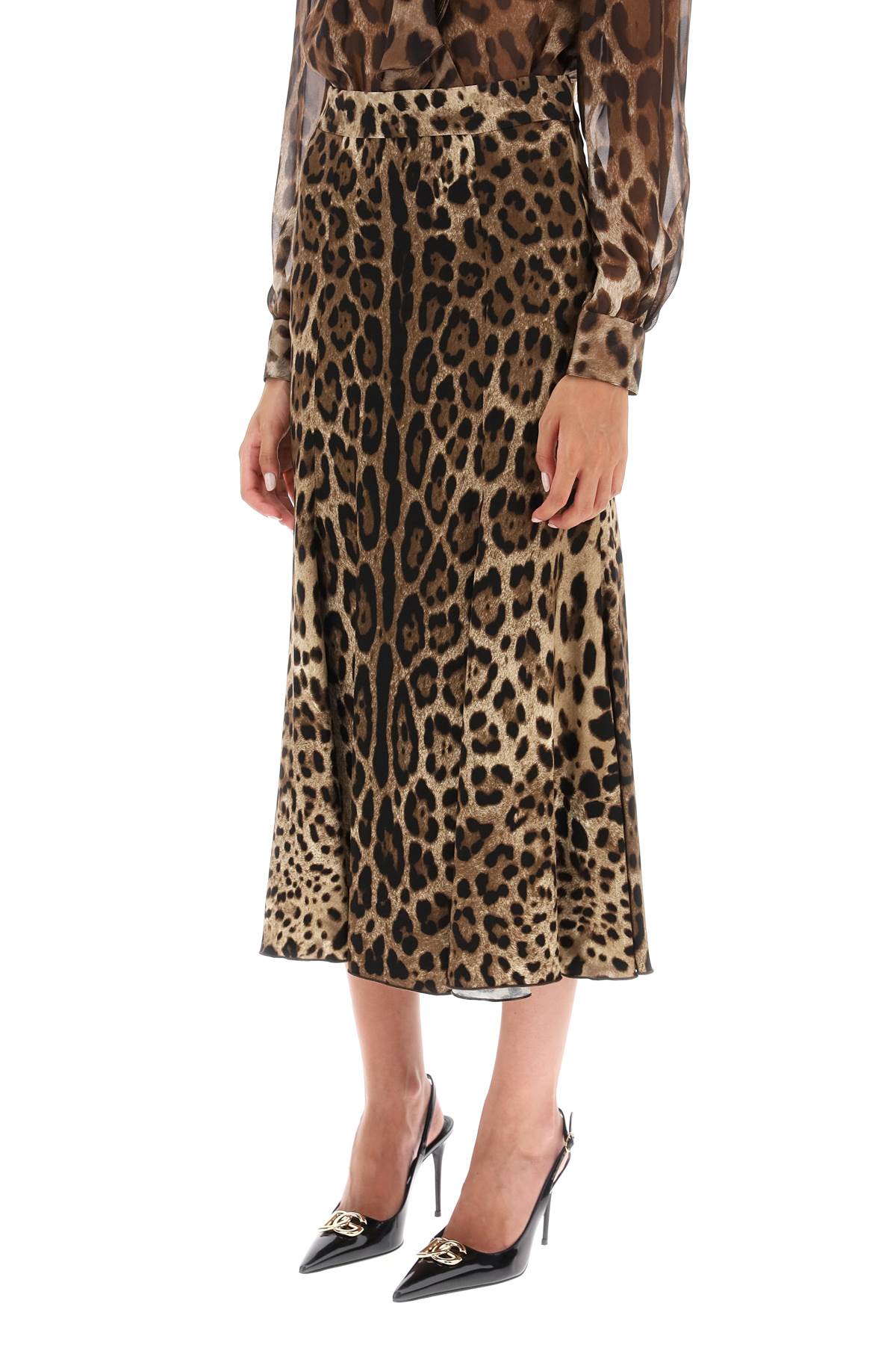 Dolce & Gabbana Dolce & gabbana leopard print jersey midi skirt