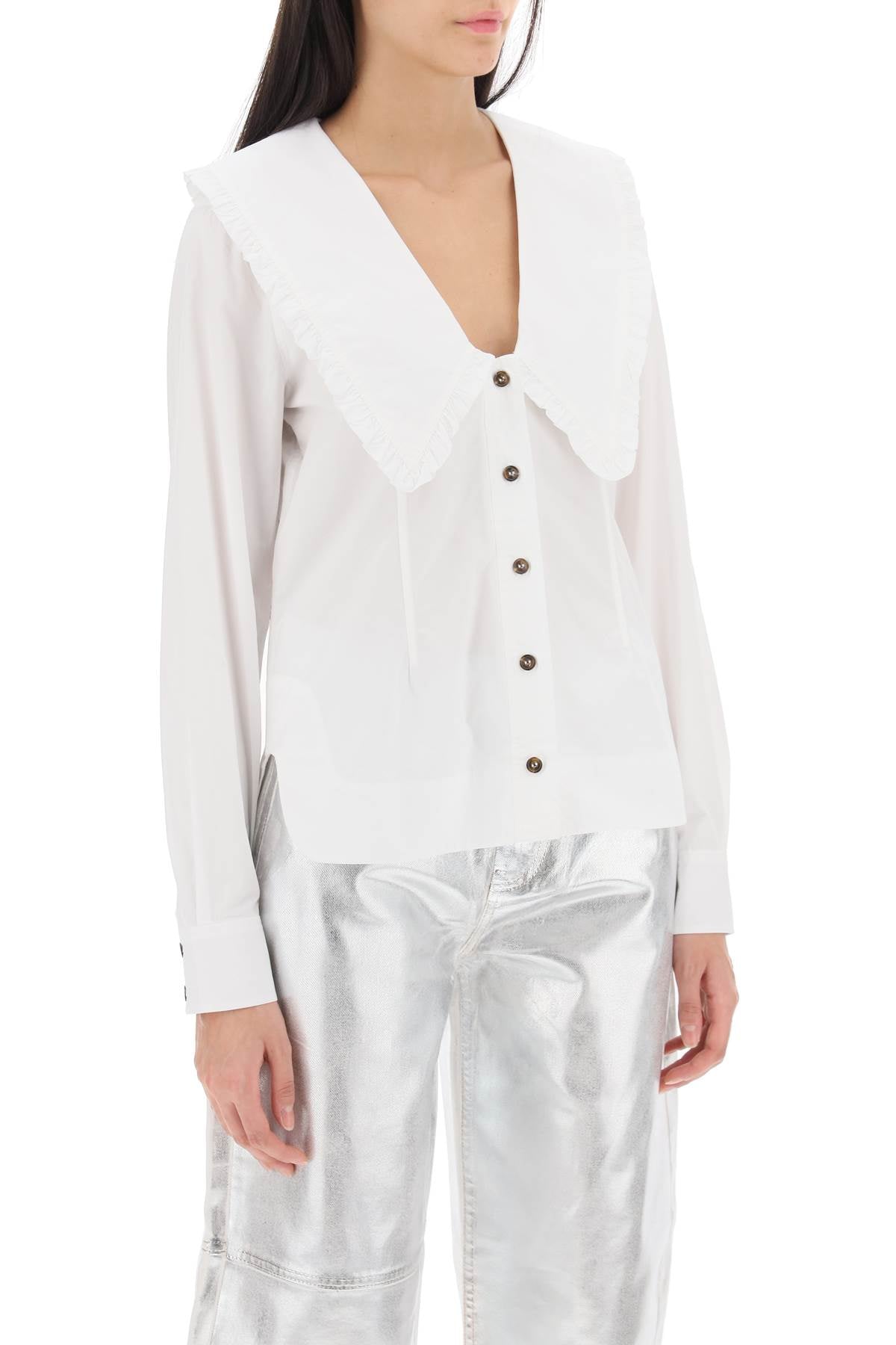 Ganni Ganni maxi collar shirt