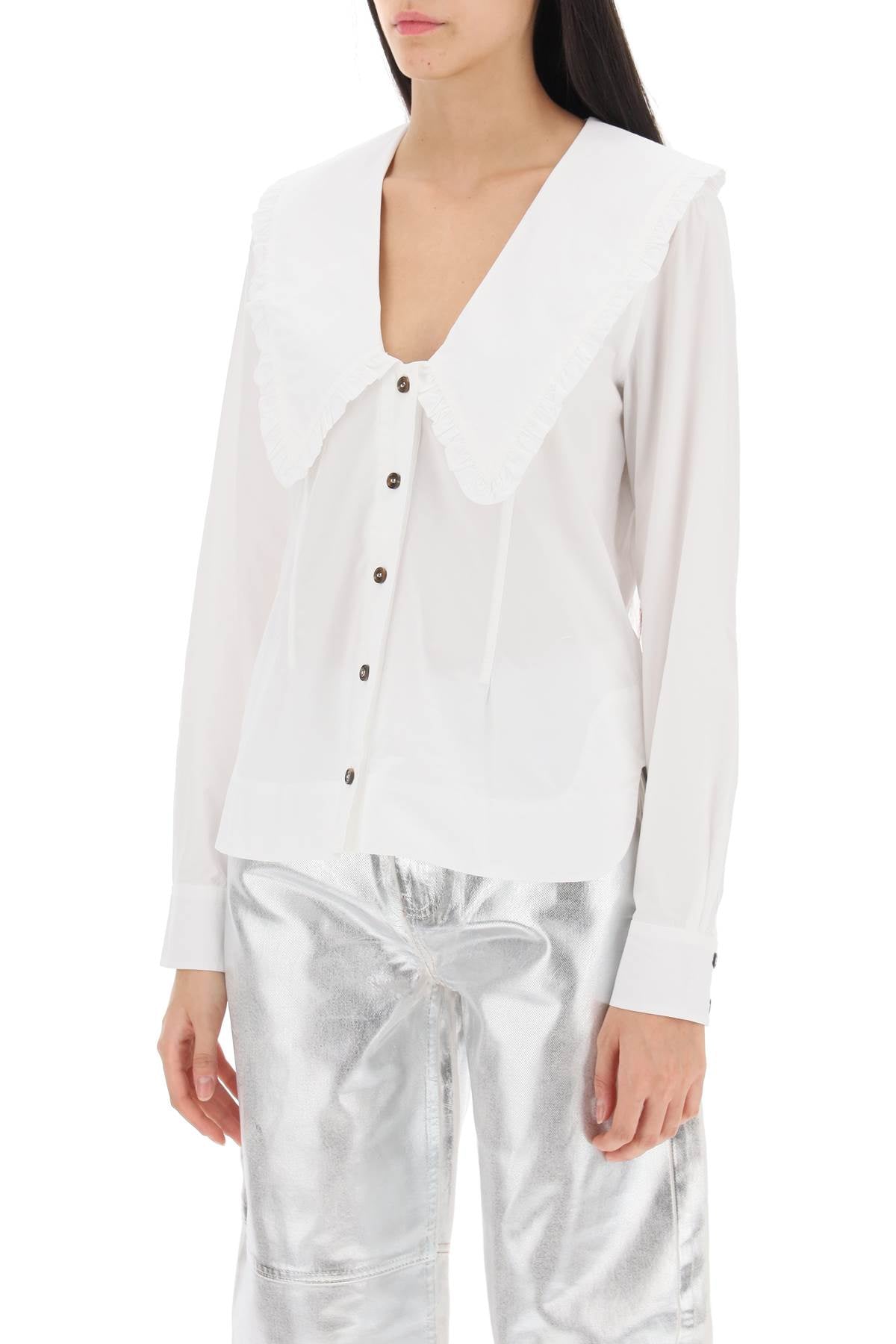 Ganni Ganni maxi collar shirt