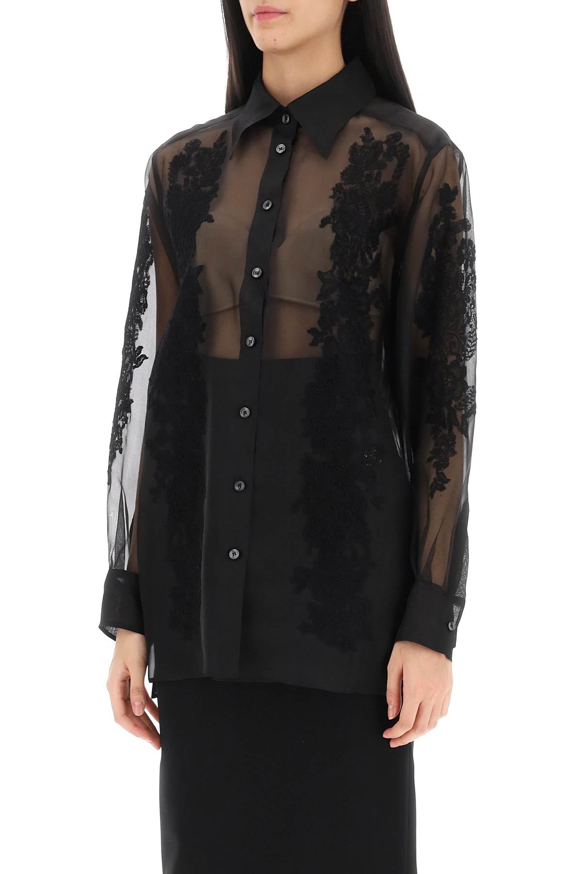 Dolce & Gabbana Dolce & gabbana organza shirt with lace inserts