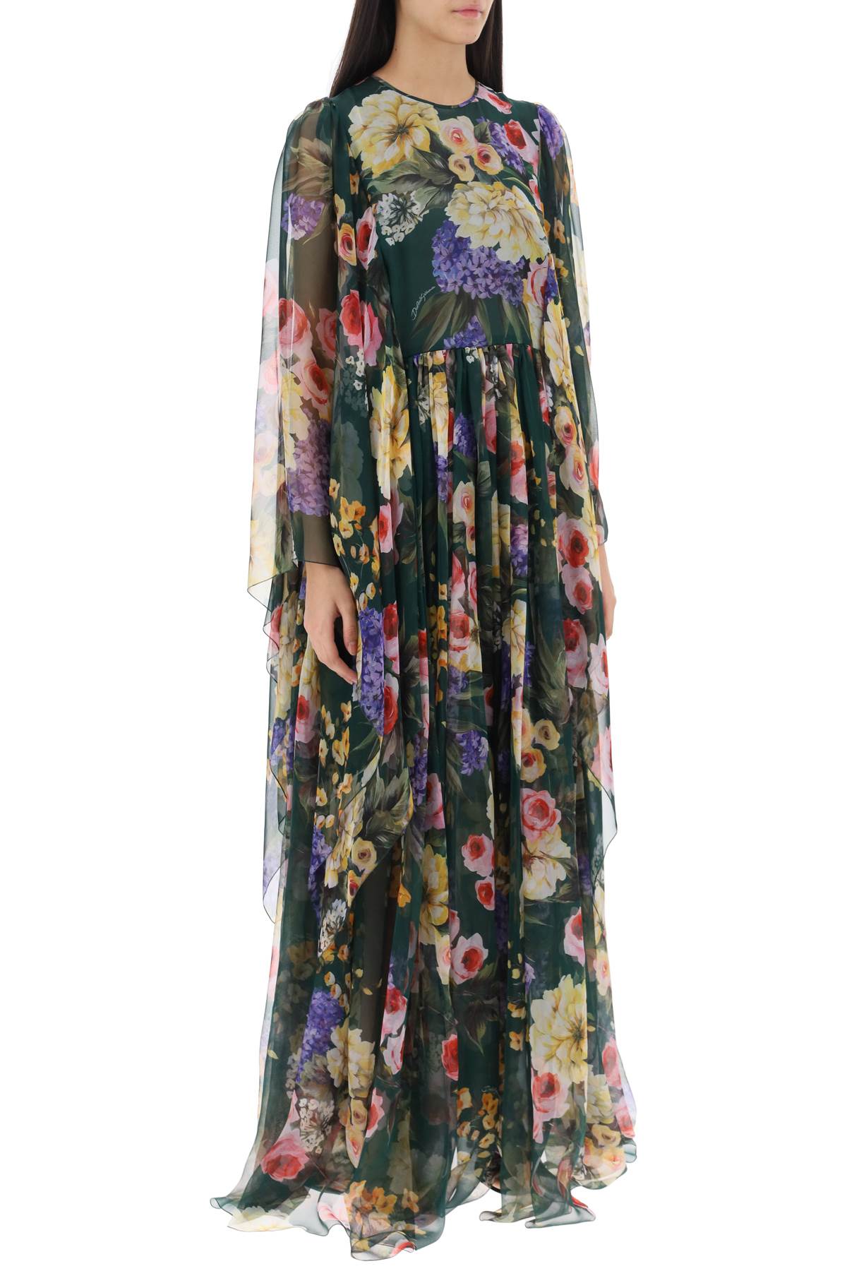 Dolce & Gabbana Dolce & gabbana chiffon maxi dress with garden print