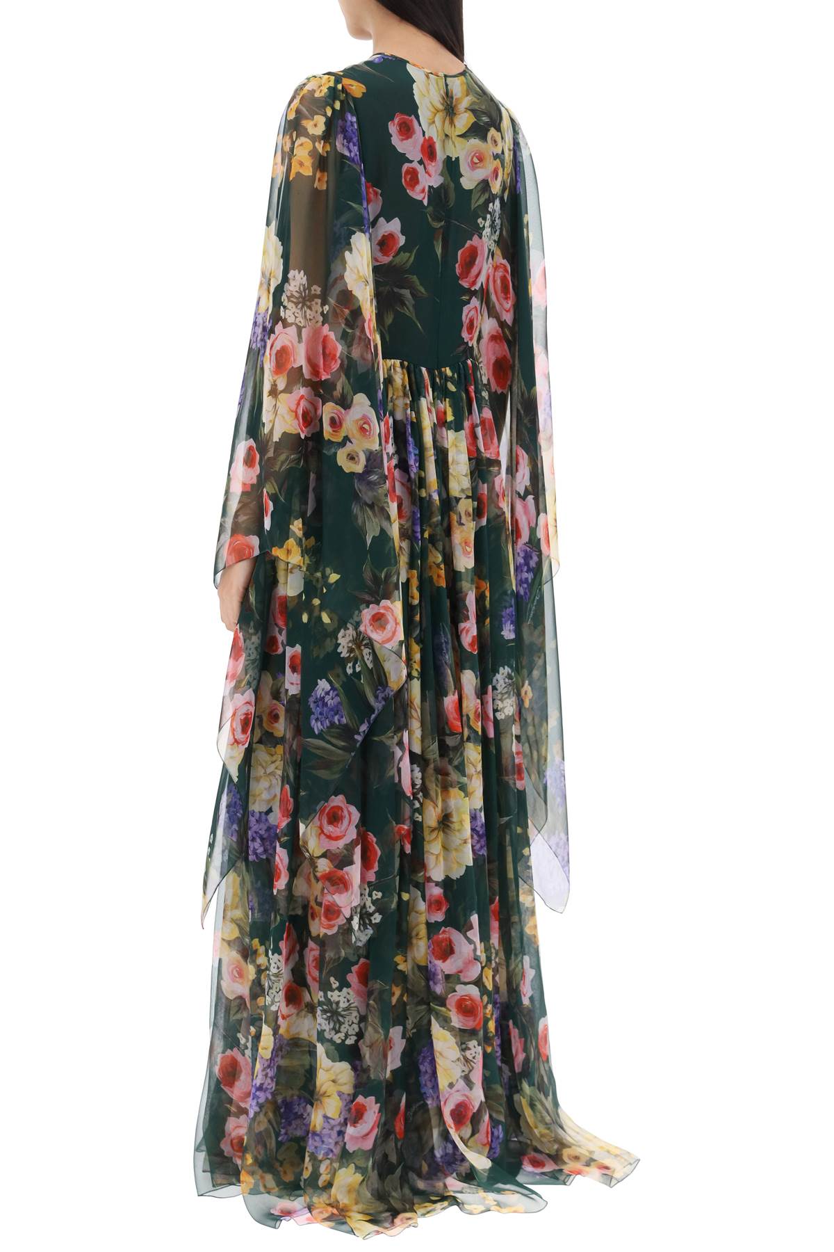 Dolce & Gabbana Dolce & gabbana chiffon maxi dress with garden print