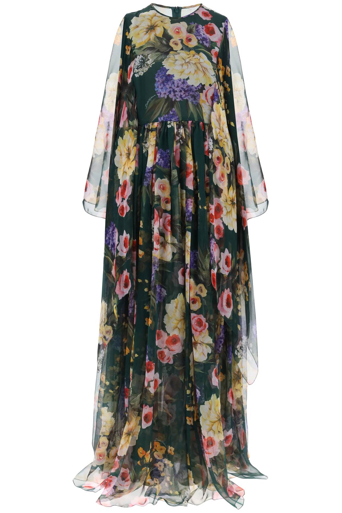 Dolce & Gabbana Dolce & gabbana chiffon maxi dress with garden print