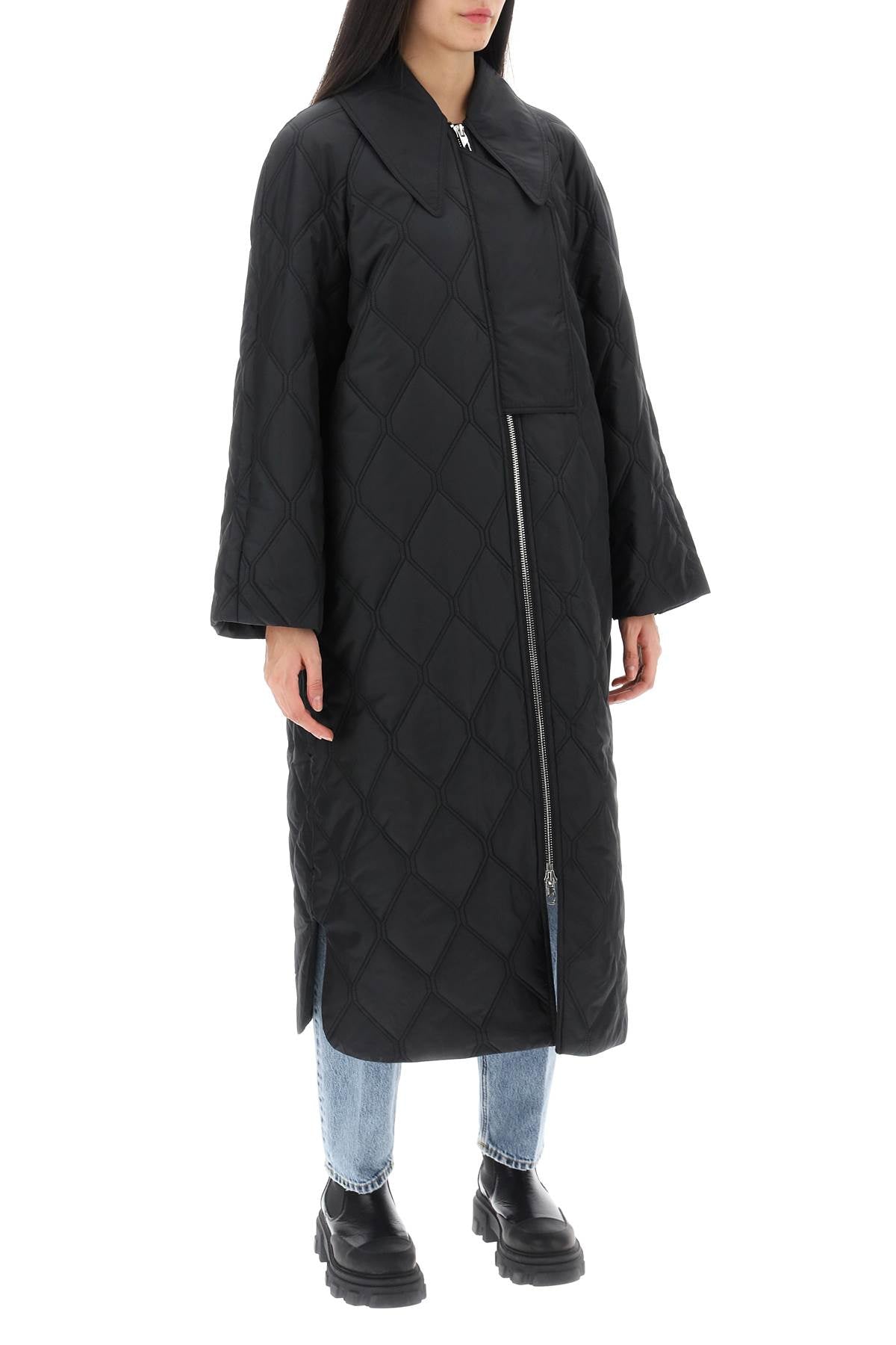 Ganni Ganni quilted oversized coat