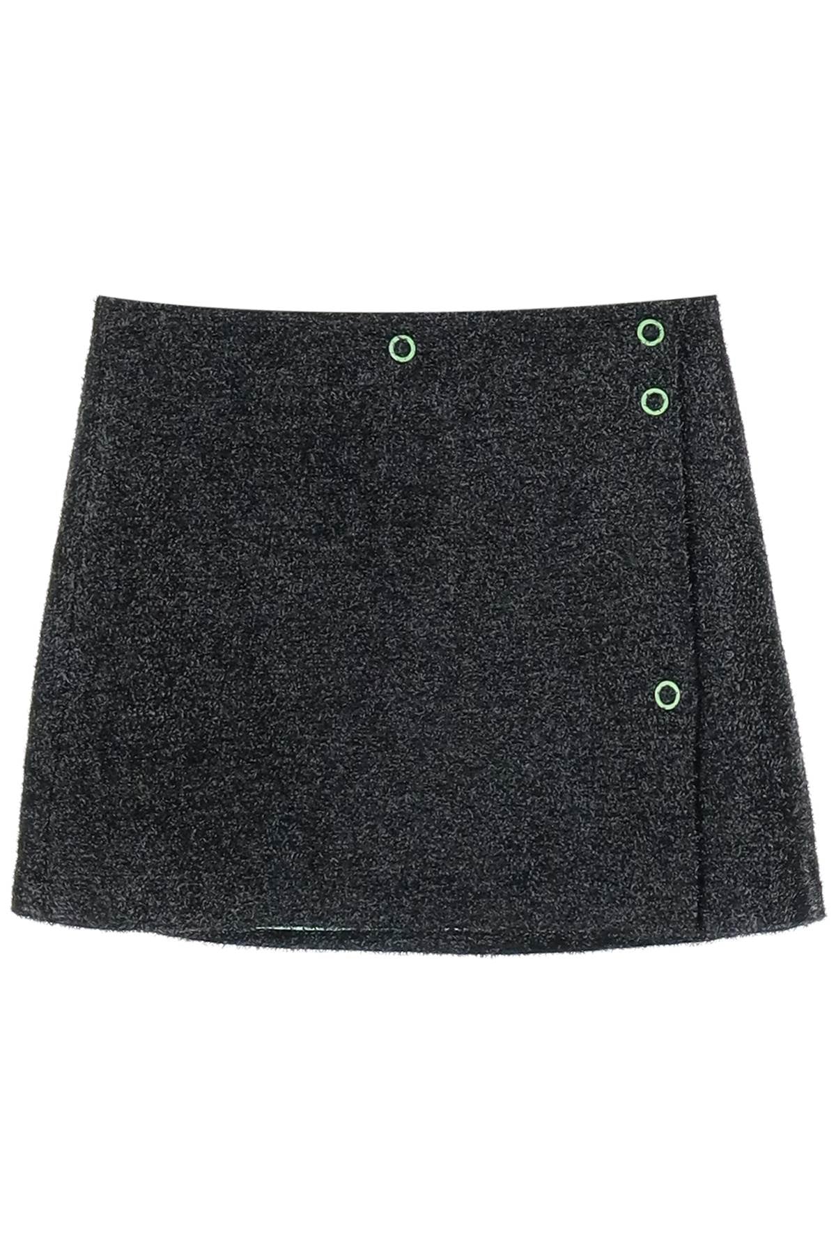 Ganni Ganni mini lamé tweed wrap skirt