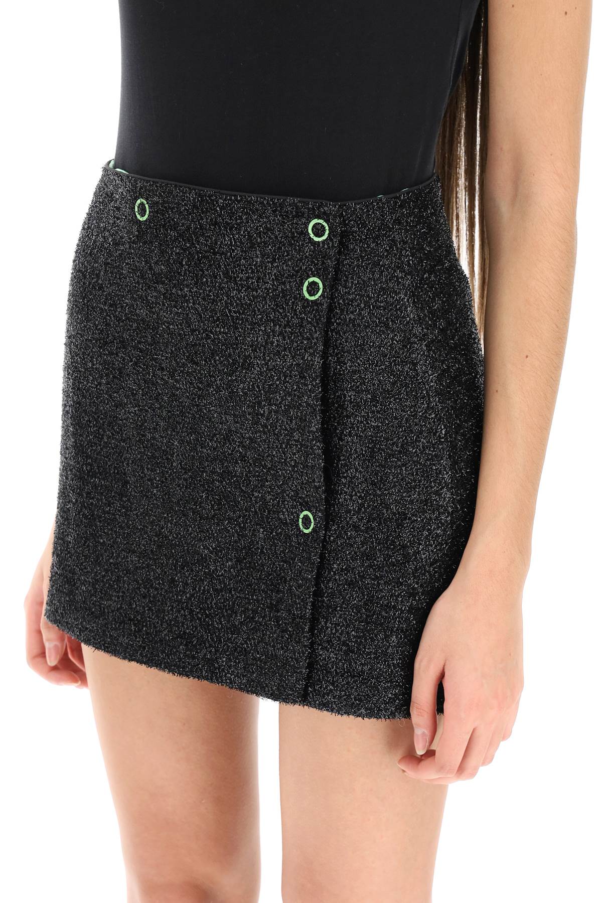 Ganni Ganni mini lamé tweed wrap skirt