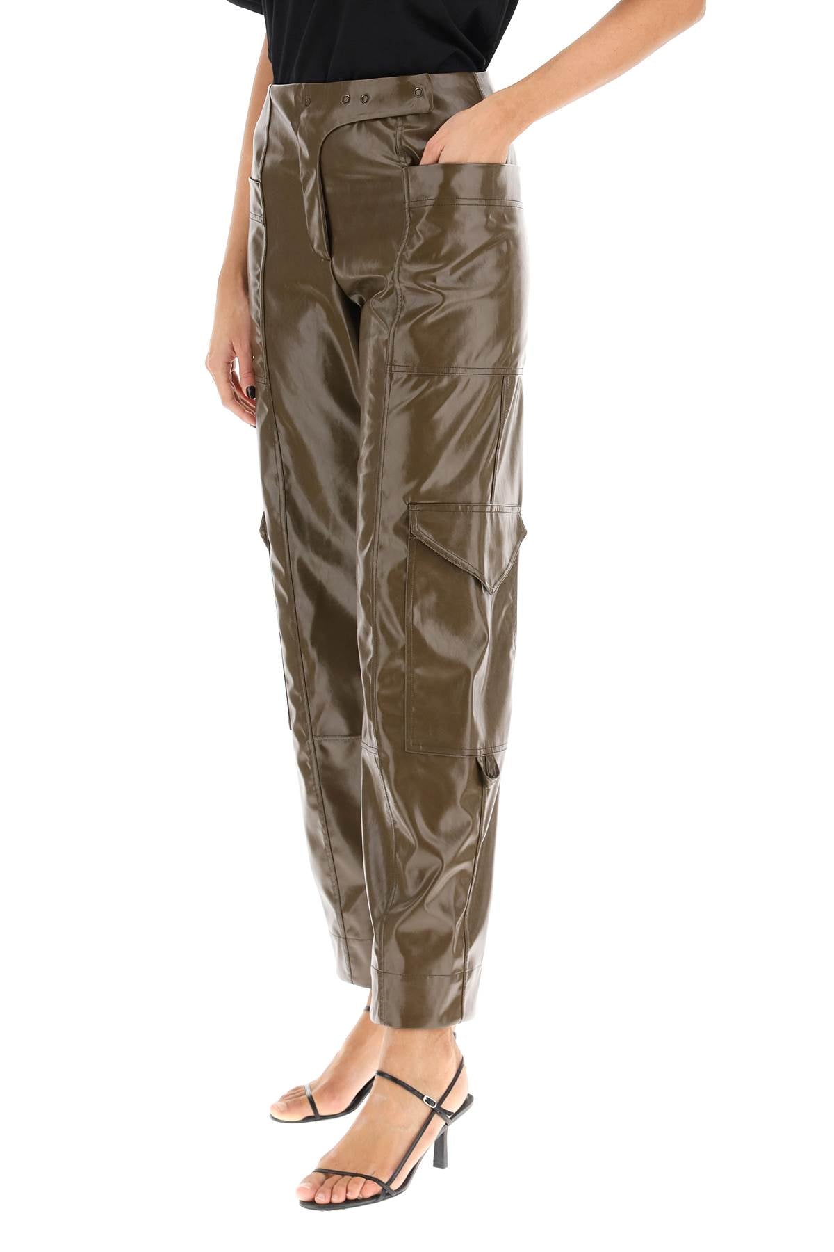 Ganni Ganni faux leather cargo pants