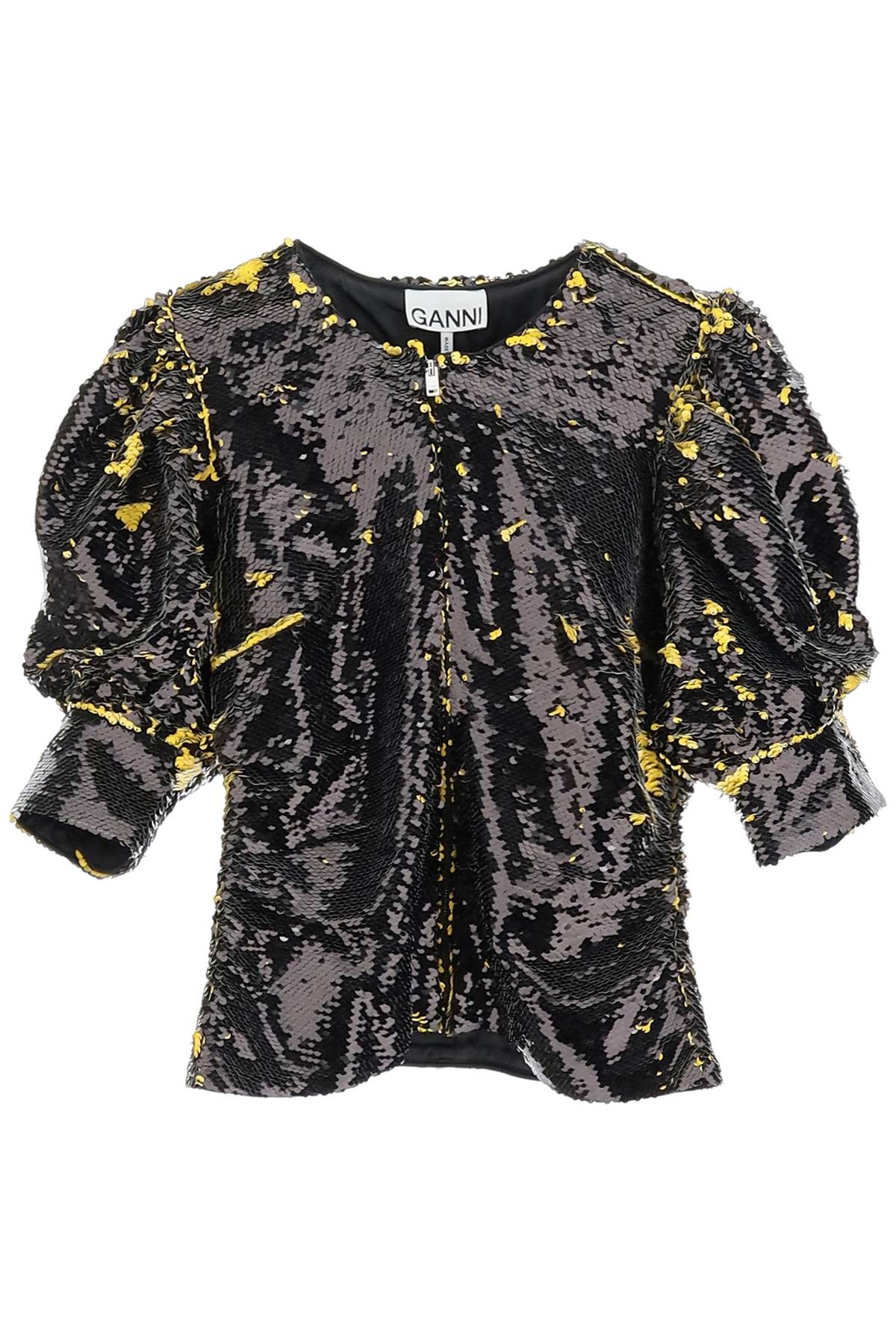 Ganni Ganni two-tone sequin top