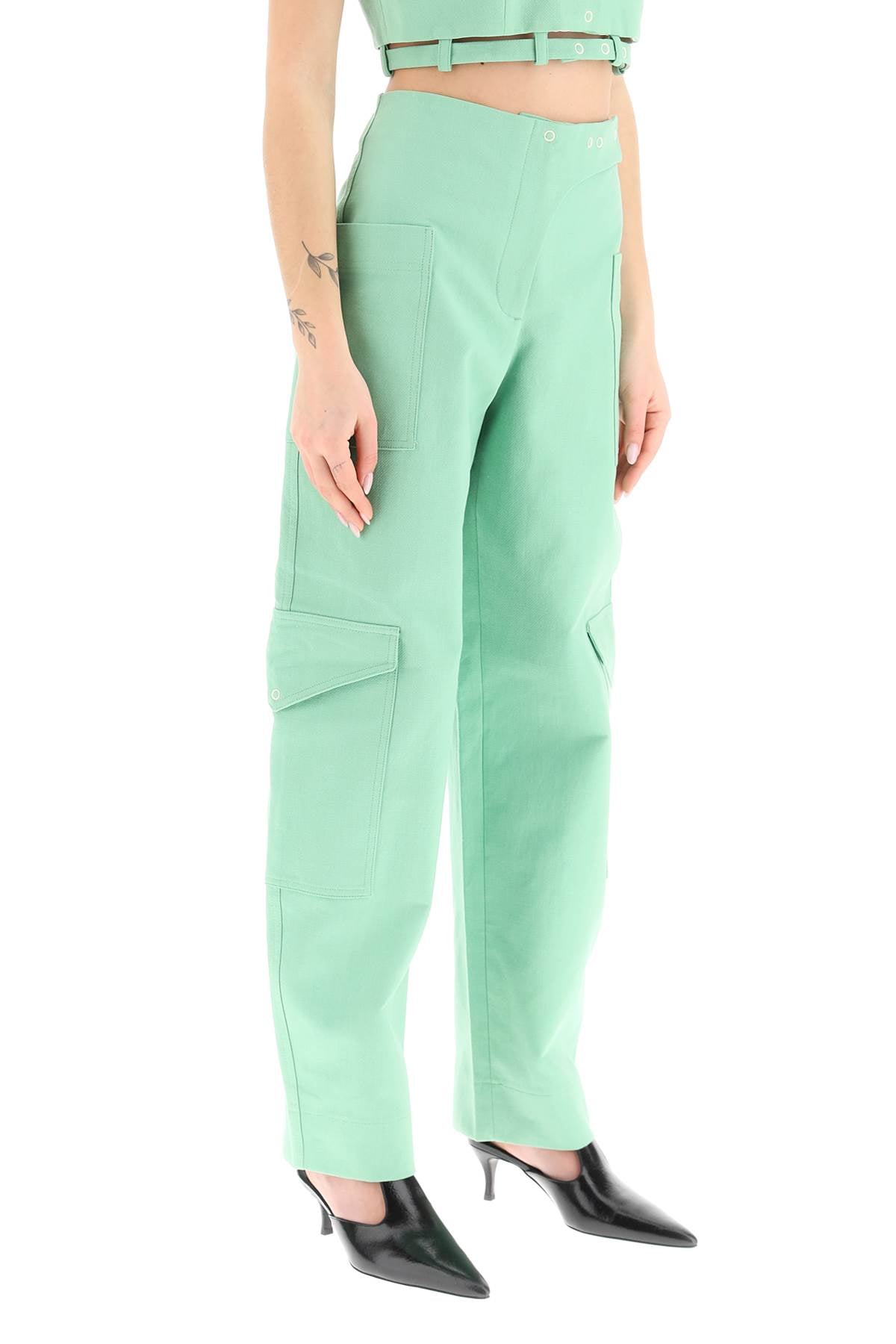 Ganni Ganni organic cotton cargo suiting pants