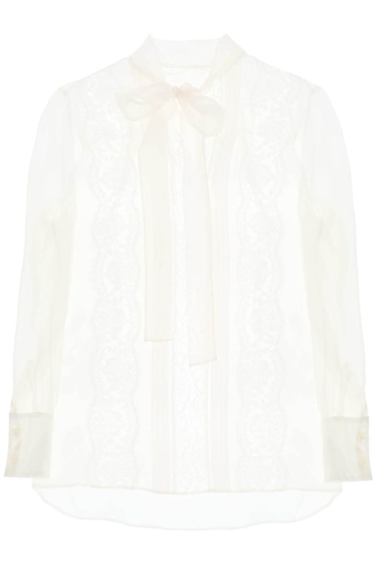 Dolce & Gabbana Dolce & gabbana chiffon blouse with lace inserts