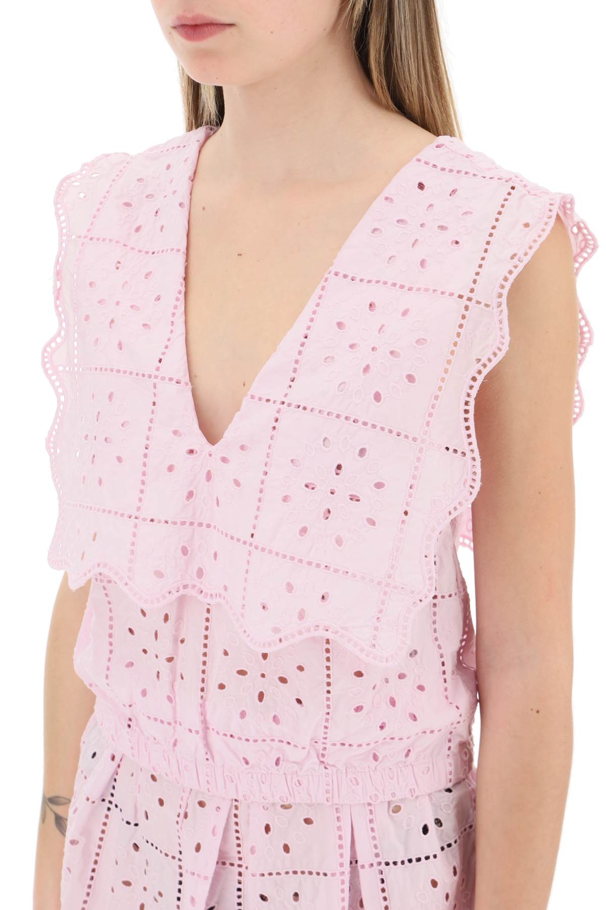 Ganni Ganni broderie anglaise top