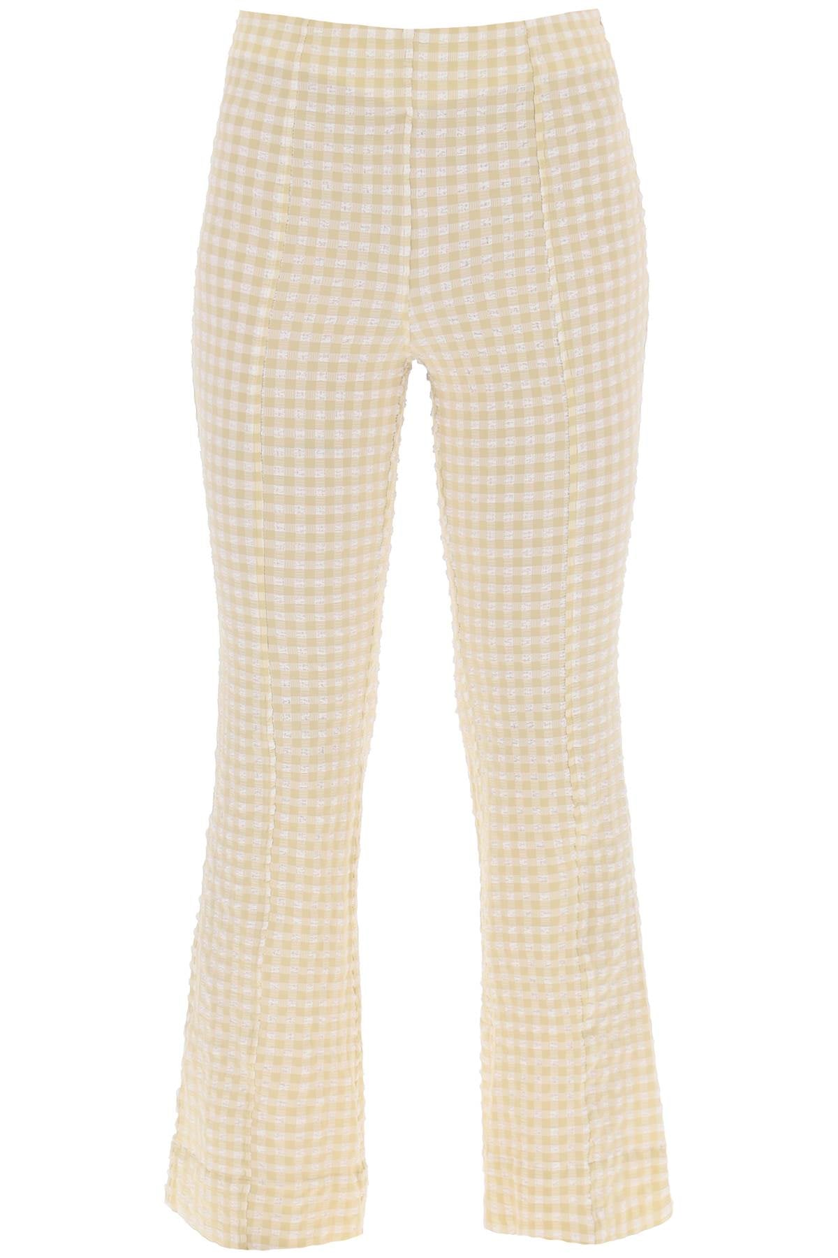 Ganni Ganni flared pants with gingham motif