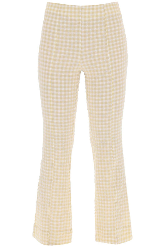 Ganni Ganni flared pants with gingham motif