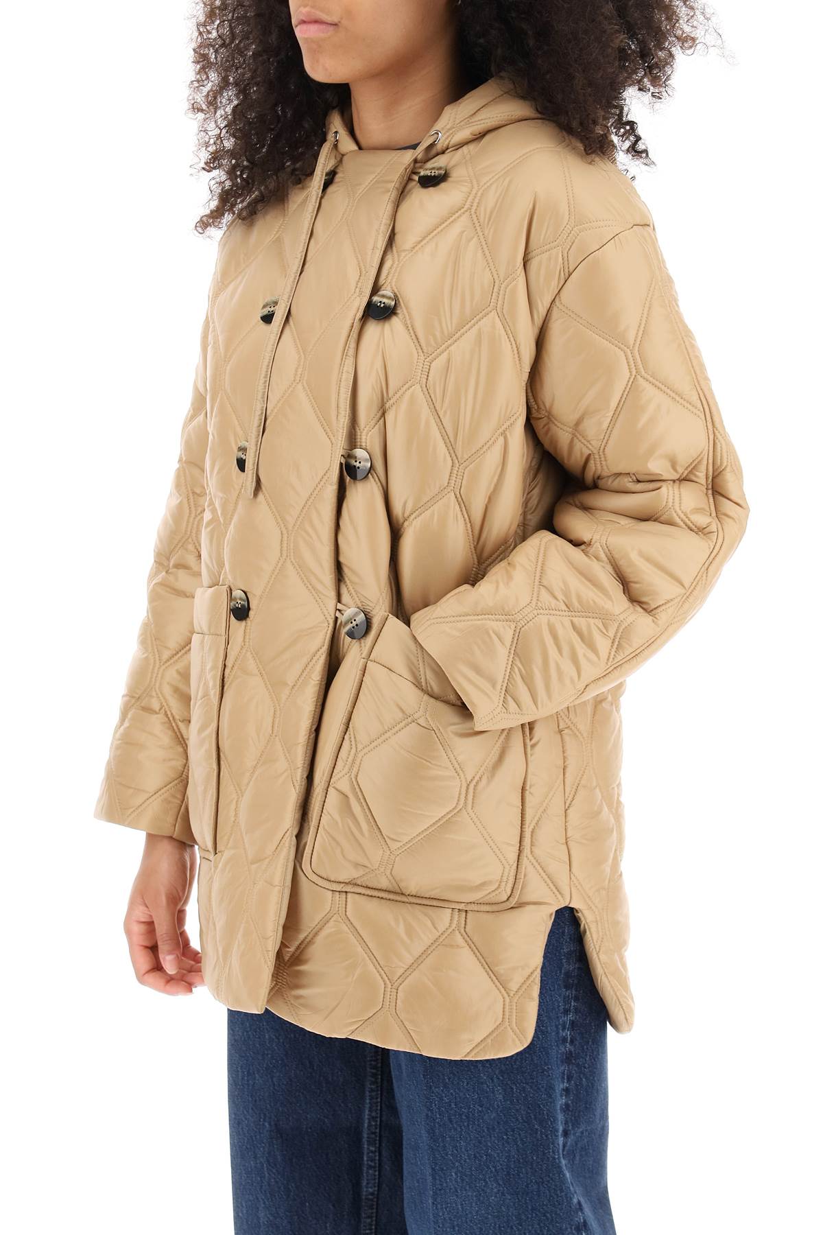 Ganni Ganni hooded quilted jacket