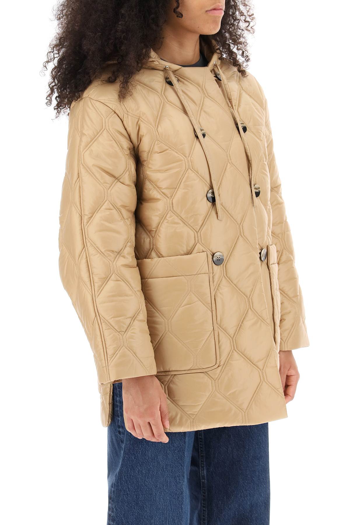 Ganni Ganni hooded quilted jacket