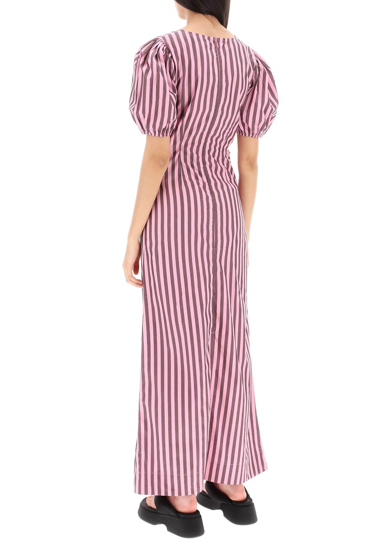 Ganni Ganni striped maxi dress with cut-outs