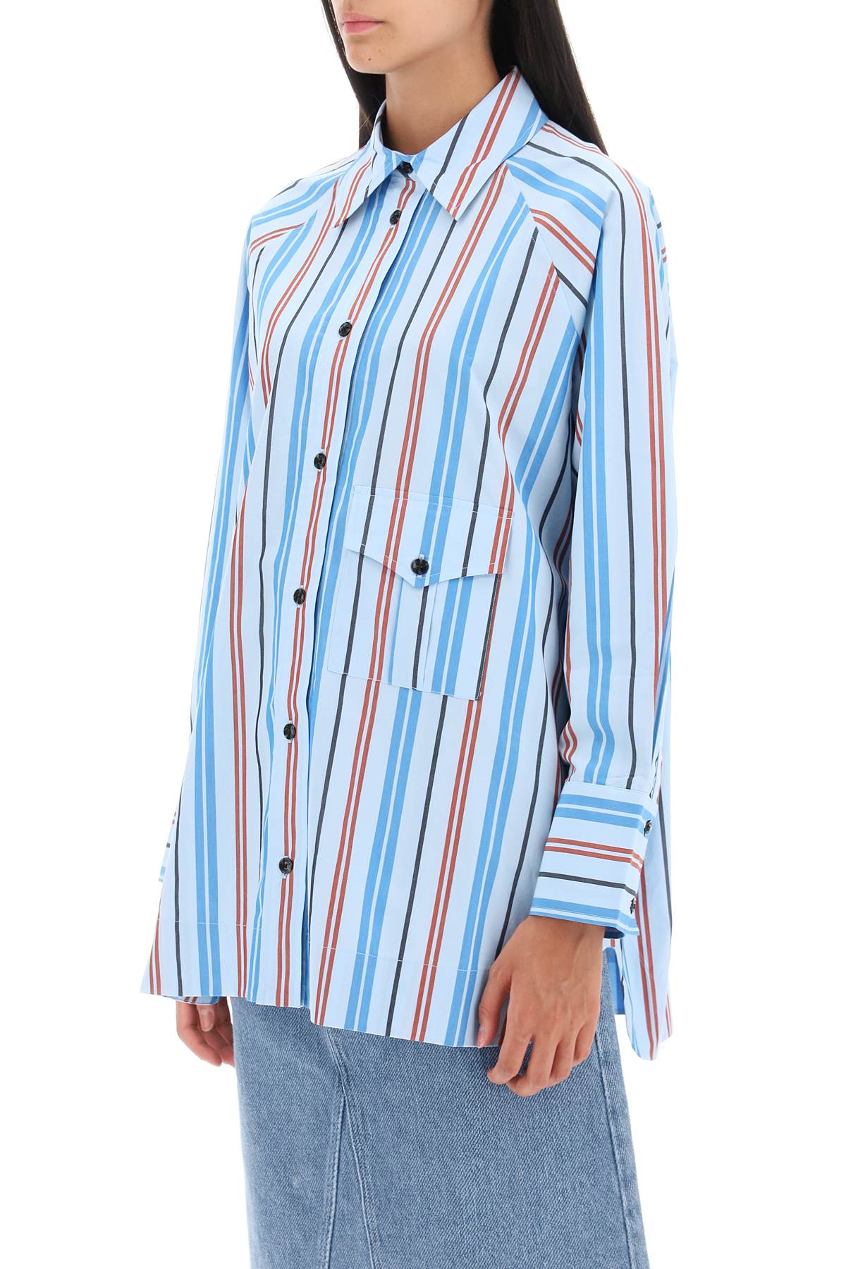 Ganni Ganni oversized striped shirt