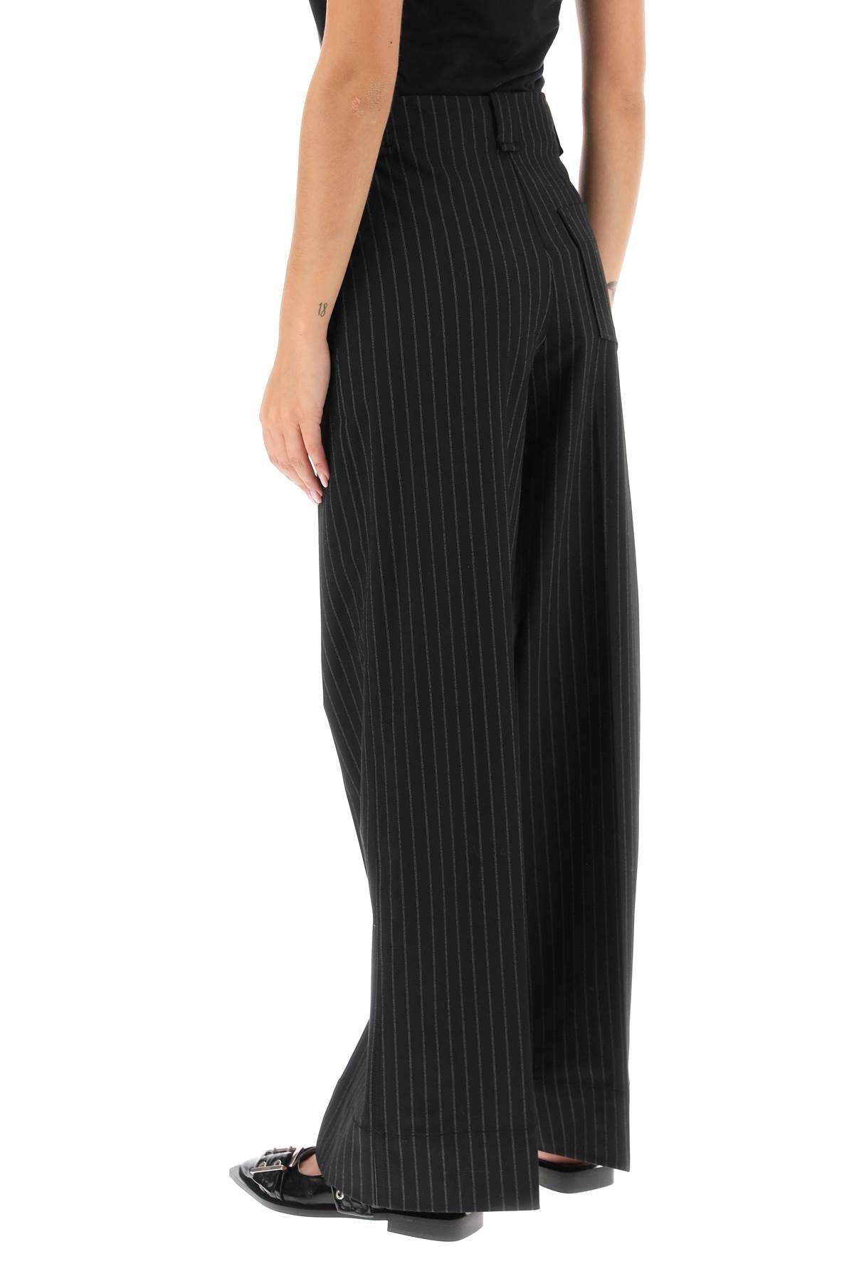 Ganni Ganni pinstriped wide leg pants